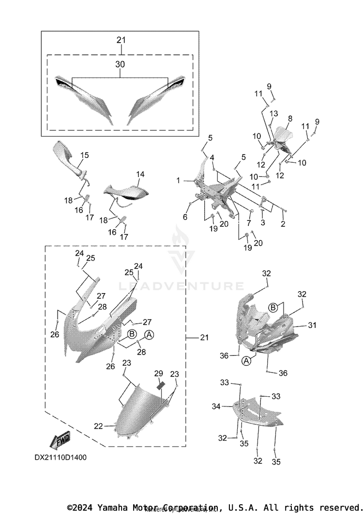 Cowling 1 YZFR7 - YZFR7TCLB - 2026 Schematic