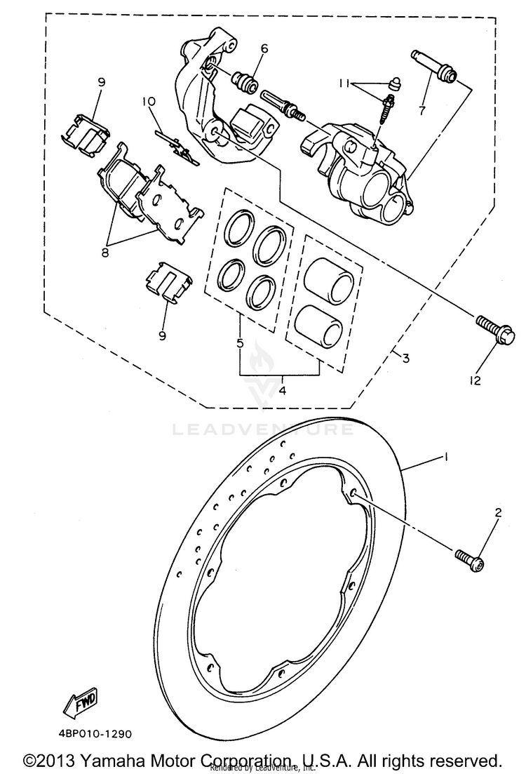 Front Brake Caliper Schematic