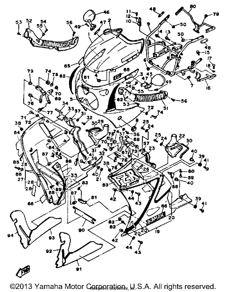Fairing Cowling Non California Model Schematic
