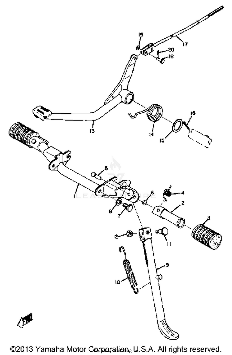 Stand - Footrest - Brake Pedal Schematic