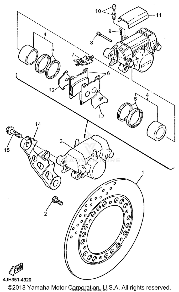 Rear Brake Caliper Schematic