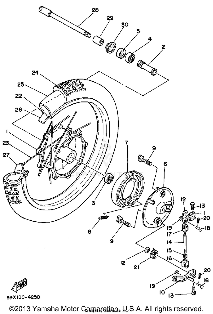 Front Wheel Yz250k L Schematic