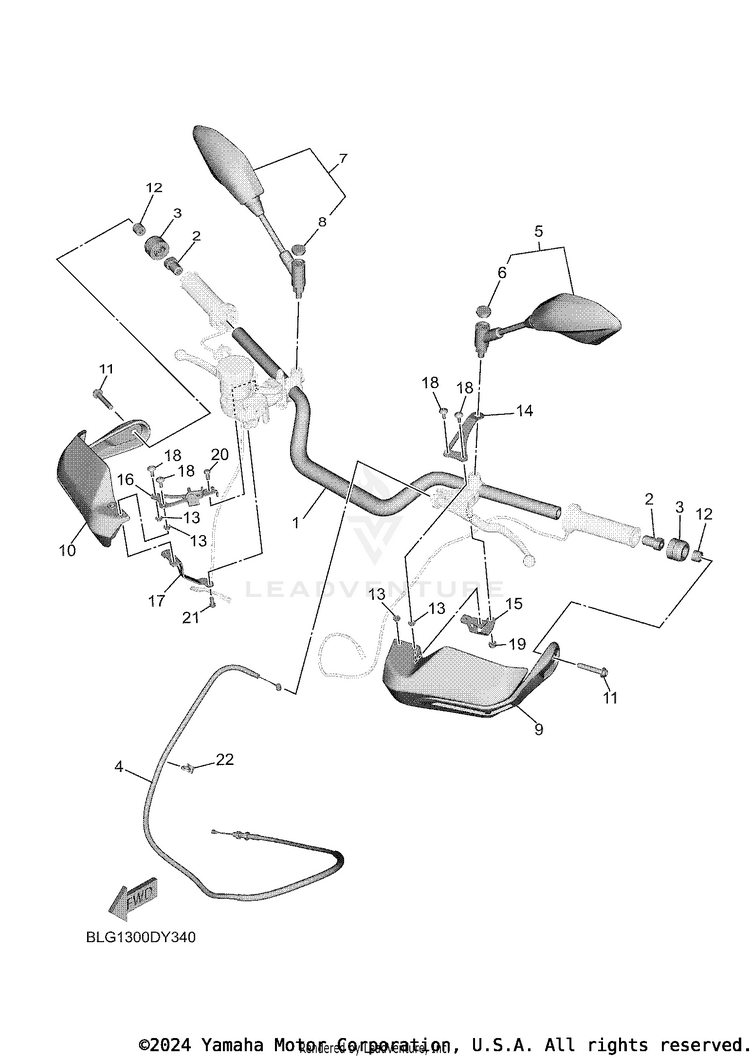 Steering Handle & Cable Schematic
