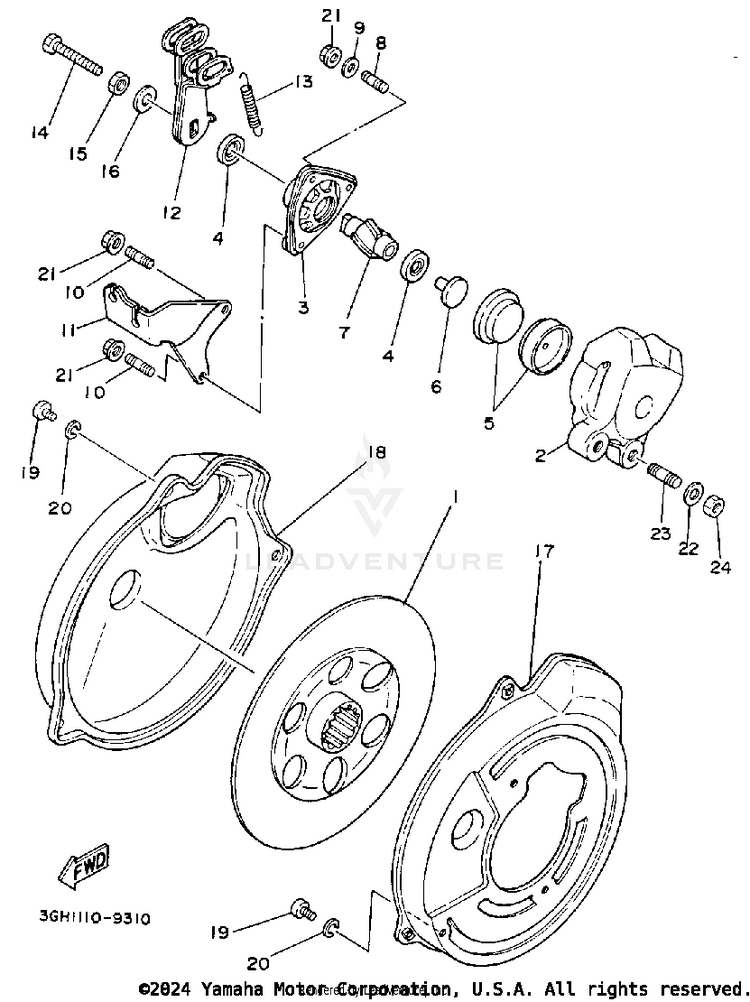 Rear Brake Caliper Schematic