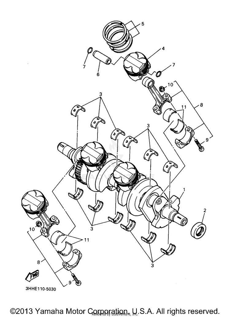 Crankshaft Piston Schematic