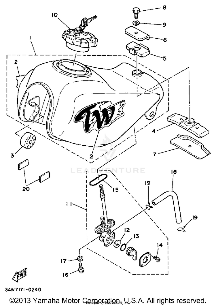 Fuel Tank Non California Schematic