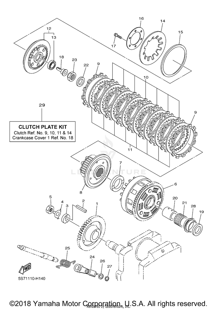 Clutch V STAR 950 TOURER - XVS95CTYCB - 2009 Schematic