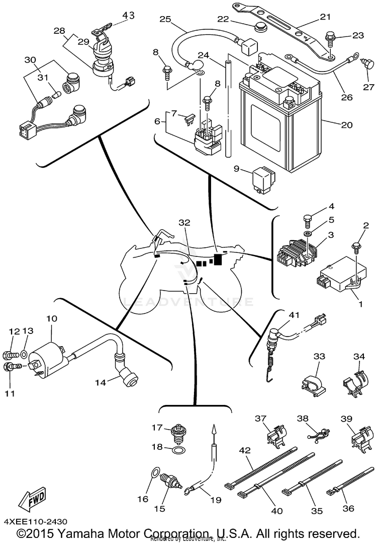 Electrical 1 BEAR TRACKER 2WD_REALTREE - YFM250XHP - 2002 Schematic
