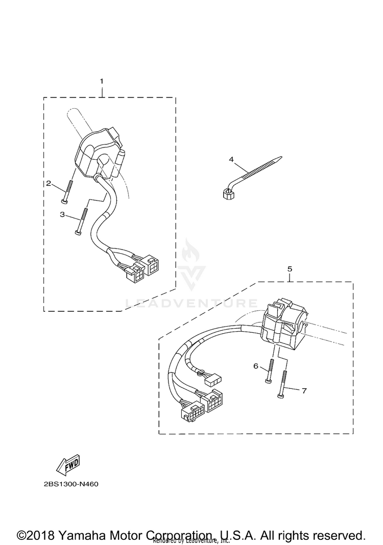 Handle Switch Lever SUPER TENERE - XTZ12FCR - 2015 Schematic
