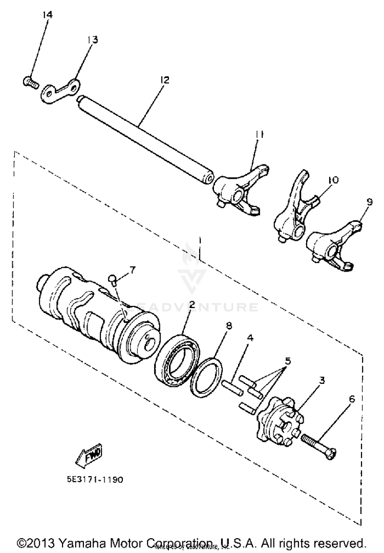 Shift Cam Fork Schematic