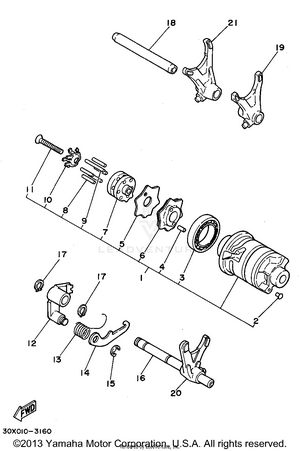 Shift Cam - Shift Fork Schematic