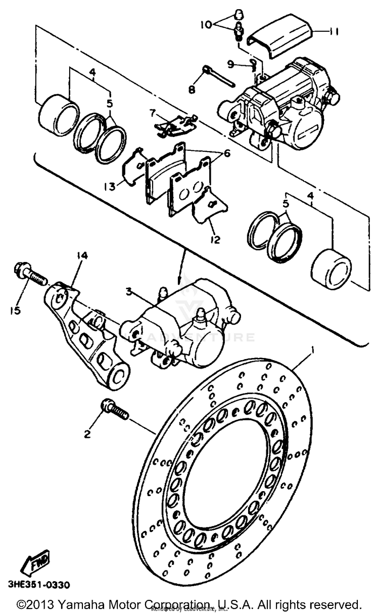 Rear Brake Caliper Schematic