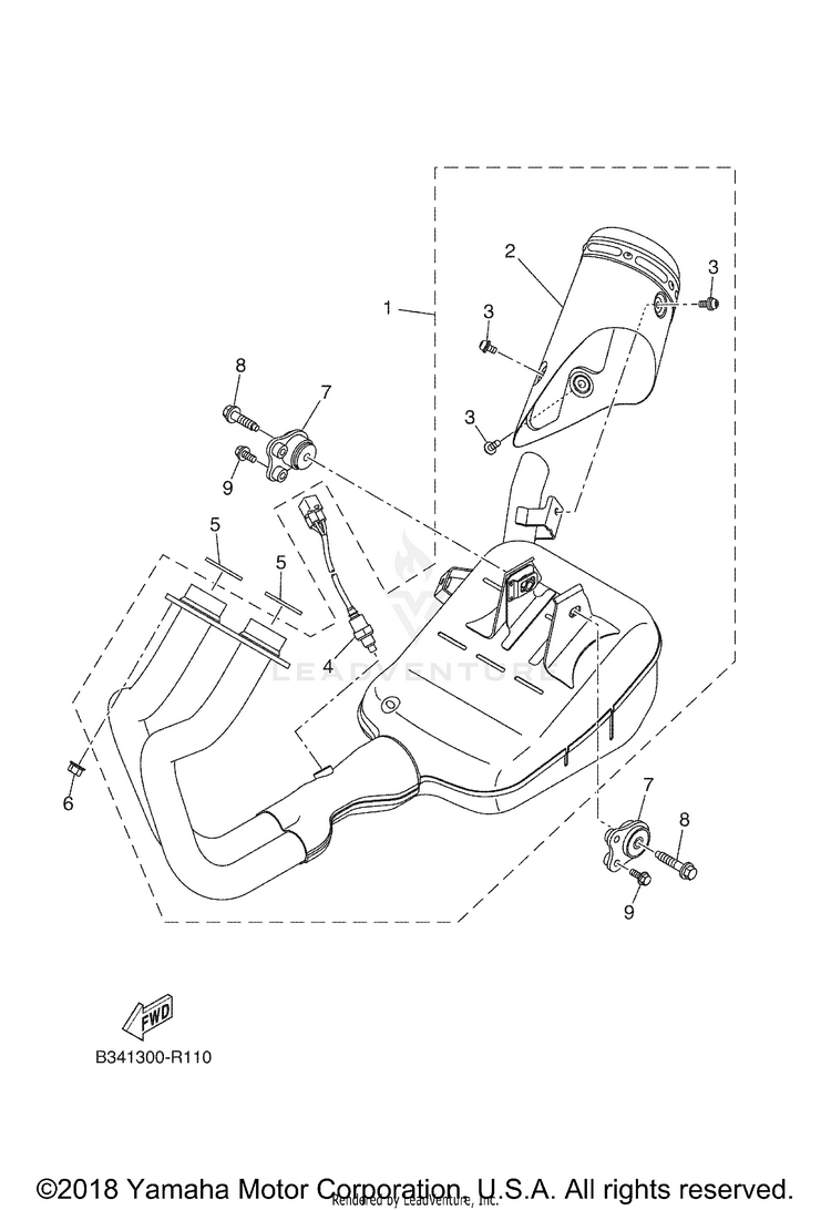 Exhaust XSR700 - XSR700JCL - 2018 Schematic