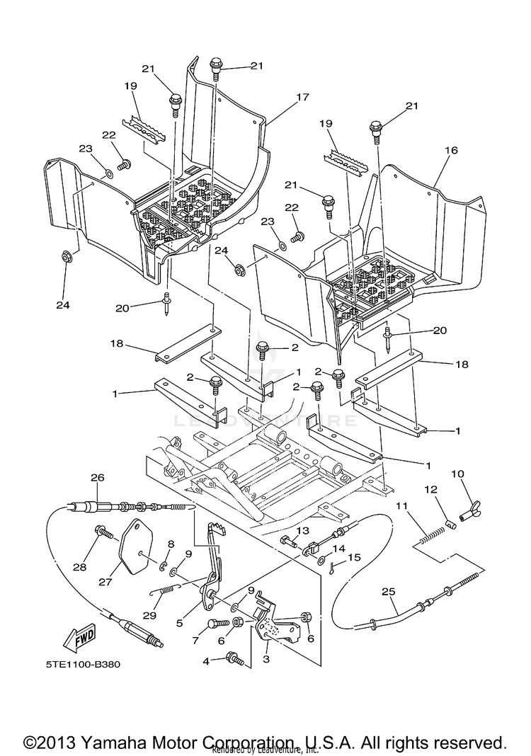 Stand Footrest KODIAK 400 4WD - YFM400FAR - 2003 Schematic