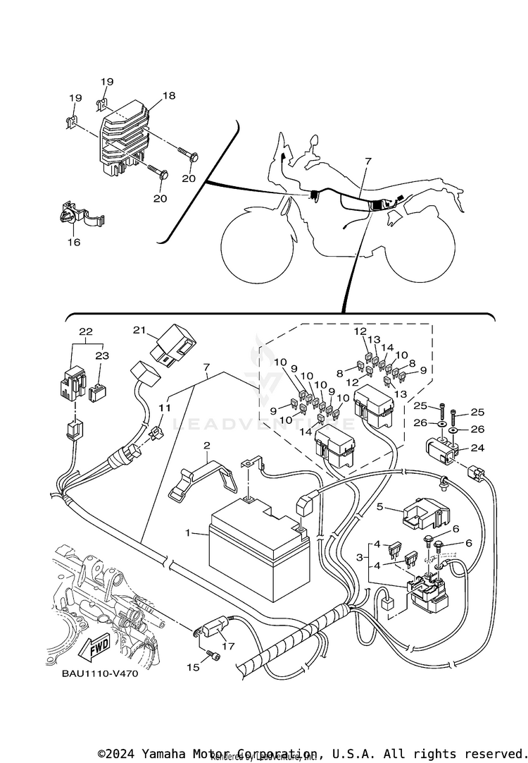 Electrical 1 TENERE 700 - XTZ7NB - 2022 Schematic