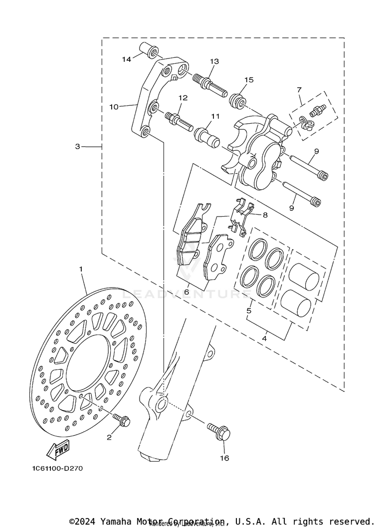 Front Brake Caliper Schematic
