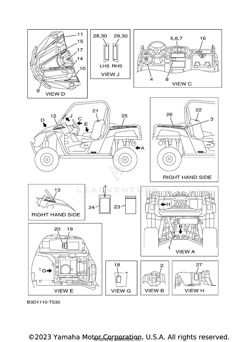 Emblem Label 1 WOLVERINE R-SPEC EPS - YXE70WPAJL - 2018 Schematic