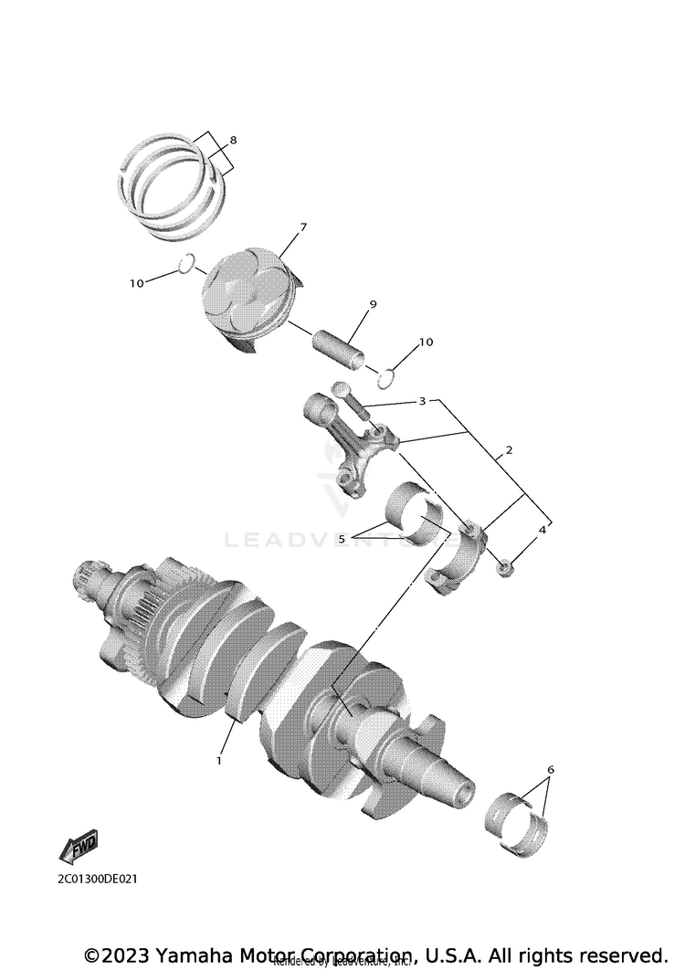 Crankshaft & Piston YZFR6 - YZFR6L1CB - 2020 Schematic