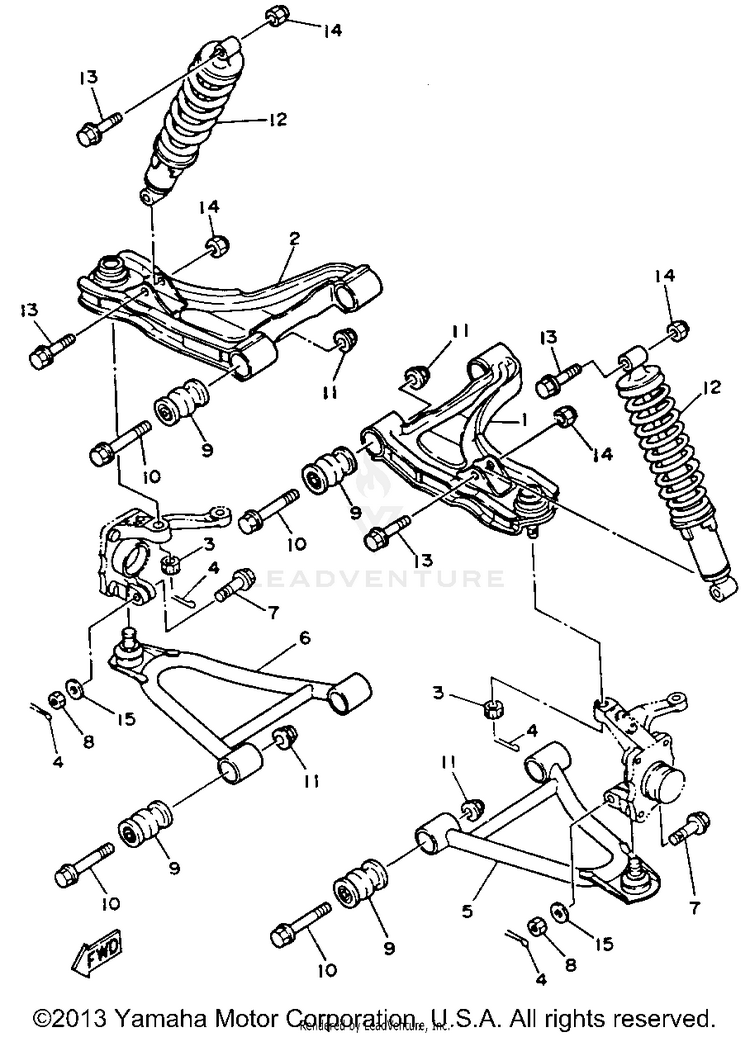 Front Suspension - Wheel BIG BEAR 4WD (ME & NH Only) - YFM350FWE_MNH - 1993 Schematic
