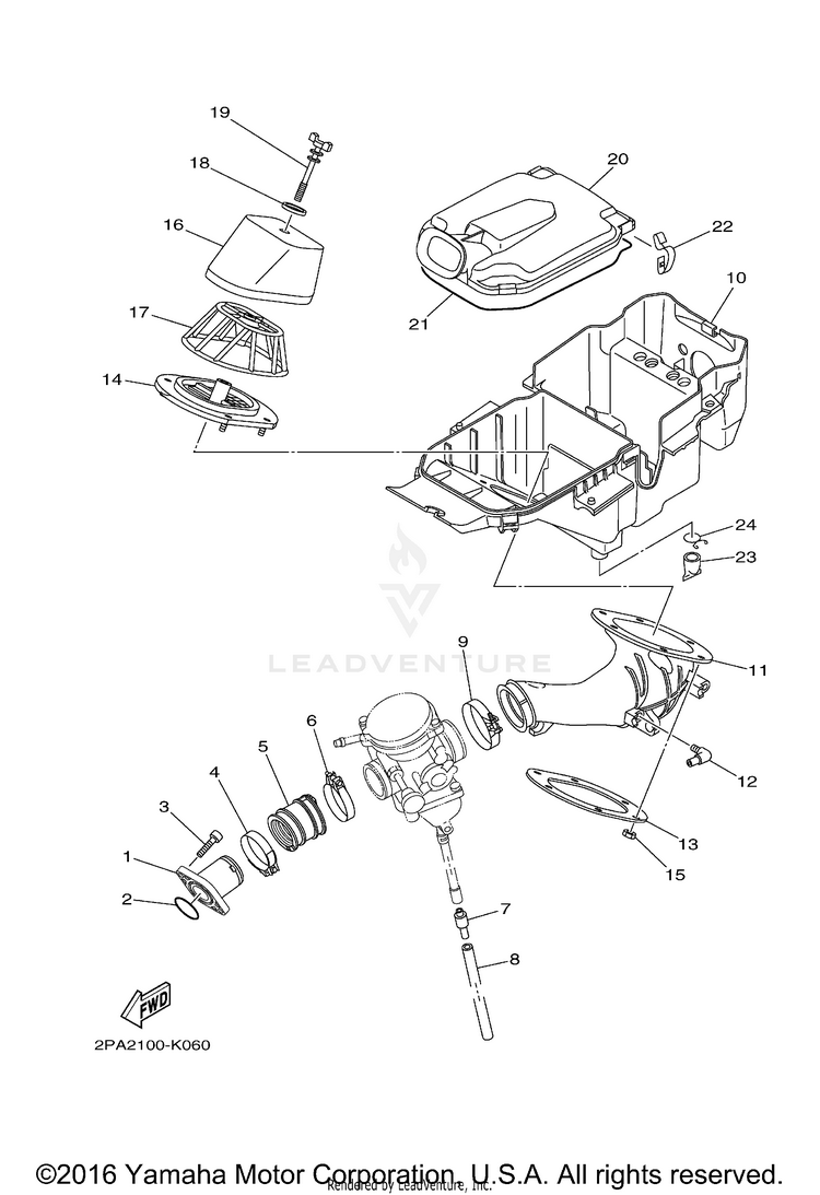 Intake RAPTOR 125 - YFM125RBL - 2012 Schematic