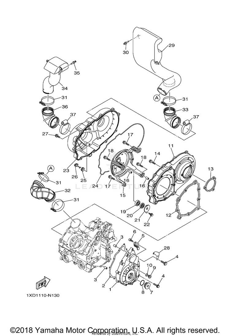 Crankcase Cover 1 VIKING VI - YXC700DFG - 2015 Schematic