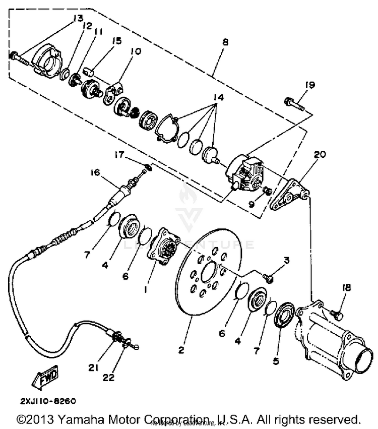 Rear Brake Caliper Schematic