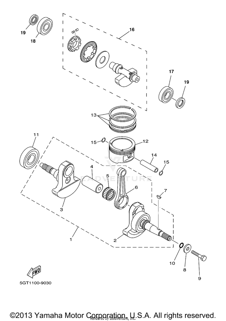 Crankshaft Piston GRIZZLY YFM600FHN GRIZZLY REALTREE HUNTER - YFM600FHN - 2001 Schematic