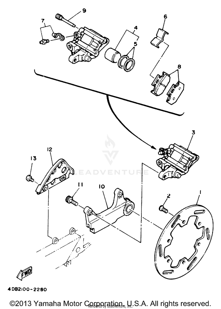Rear Brake Caliper Schematic