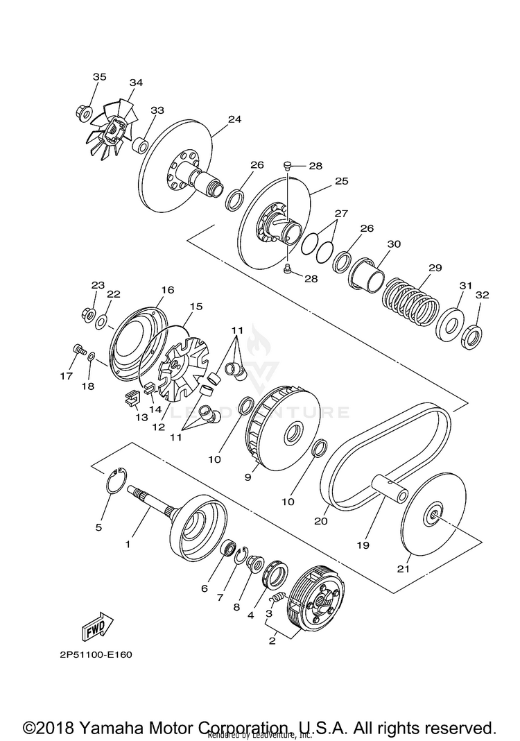 Clutch RHINO 450 4WD - YXR45FAVGR - 2006 Schematic