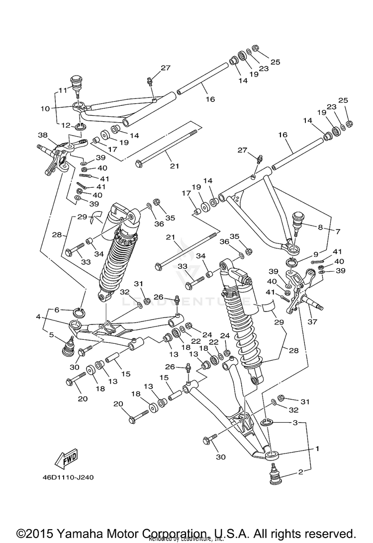 Front Suspension Wheel YFZ450X - YFZ450XAL - 2011 Schematic