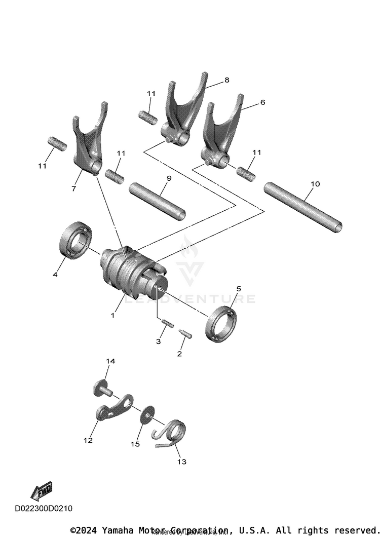 Shift Cam & Fork Schematic