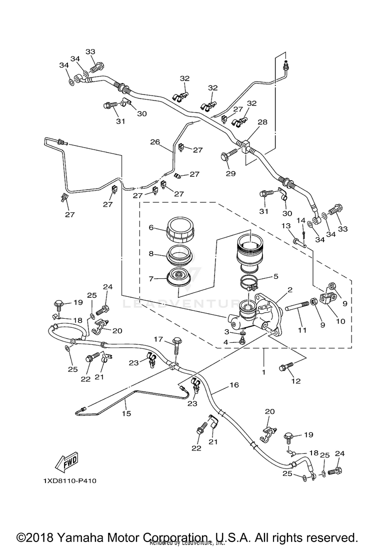 Master Cylinder VIKING EPS - YXM700PFG - 2015 Schematic