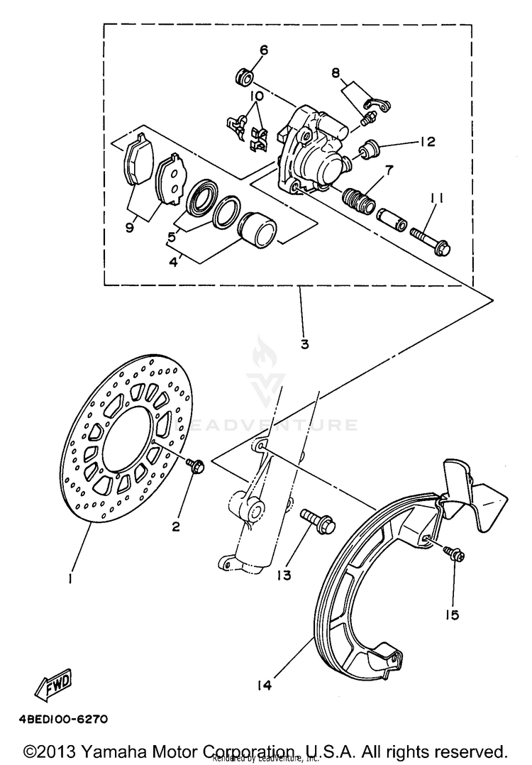Front Brake Caliper Schematic