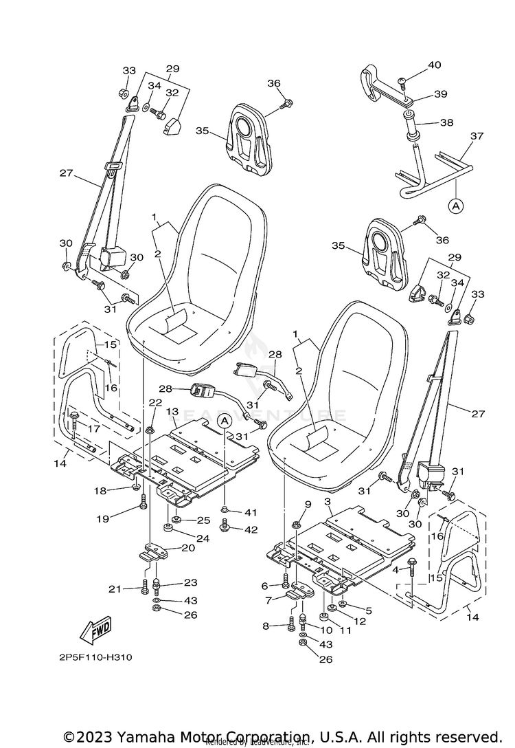 Seat RHINO 700 FI  SPECIA - YXR7FSEYB - 2009 Schematic