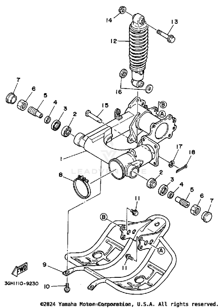 Swing Arm-Rear Shocks Schematic