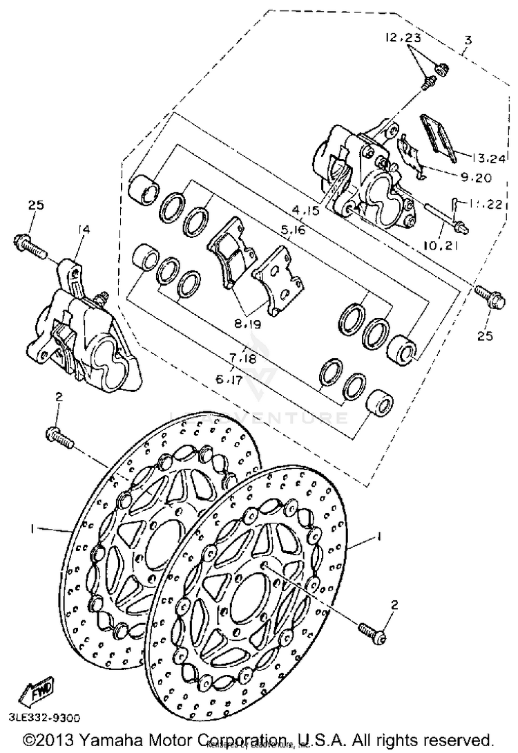 Front Brake Caliper Schematic