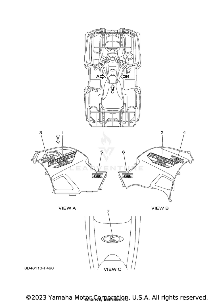 Graphics GRIZZLY 700  DUCKS - YFM7FGPDUW - 2007 Schematic