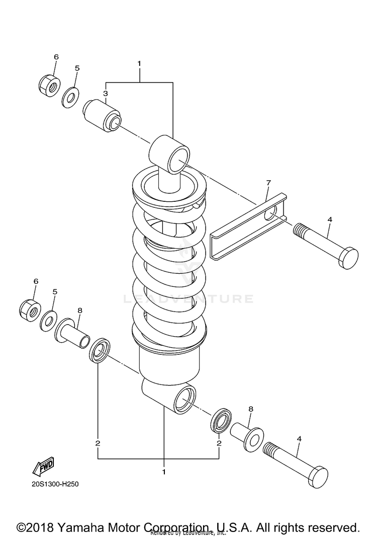 Rear Suspension FZ6R - FZ6RYCB - 2009 Schematic