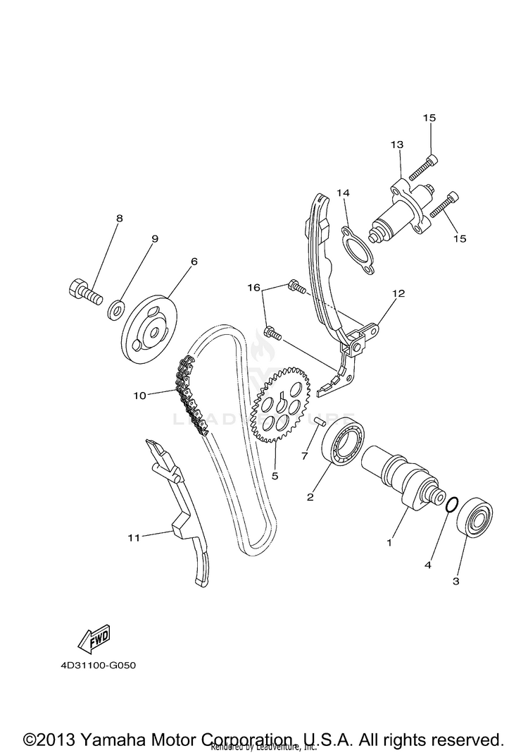 Camshaft Chain RAPTOR 250 - YFM25RYL - 2009 Schematic