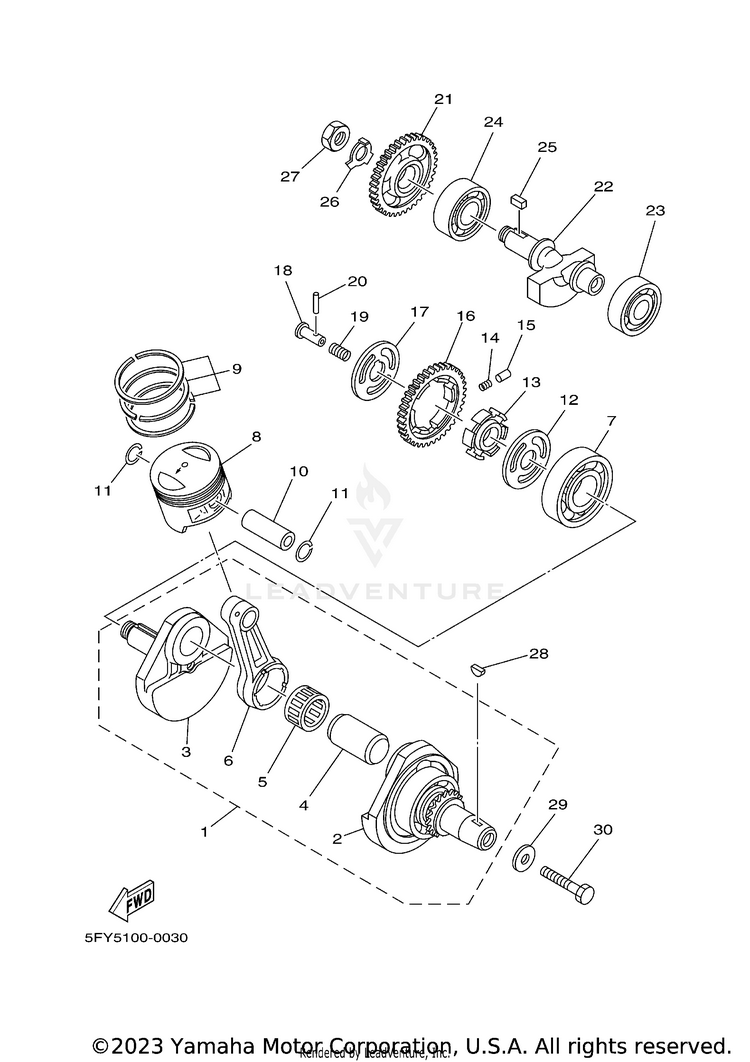 Crankshaft Piston Schematic