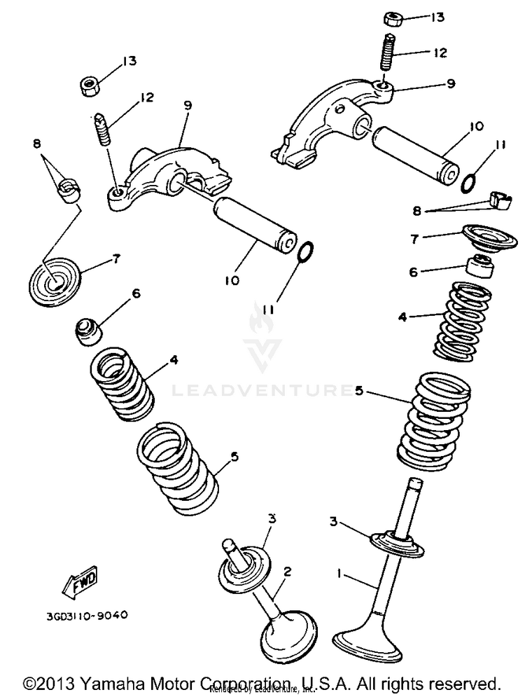 Valve BIG BEAR 4WD - YFM350FWE - 1993 Schematic