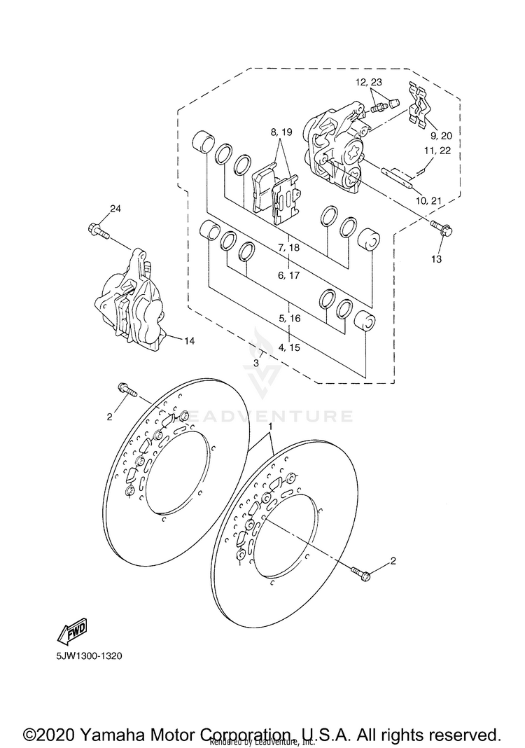 Front Brake Caliper Schematic