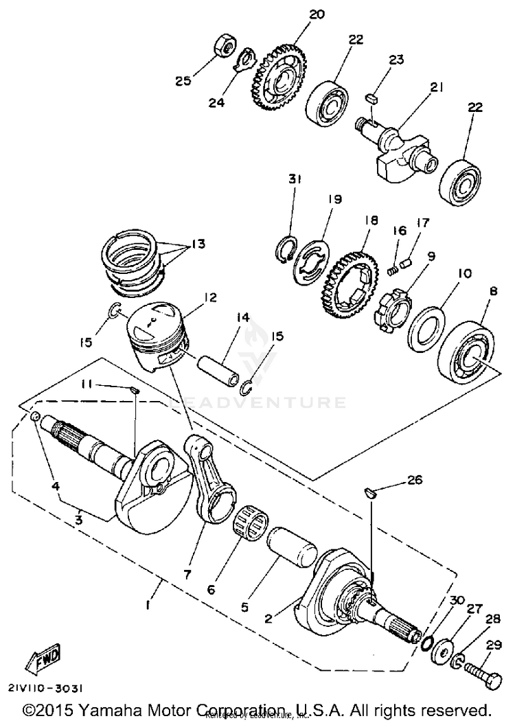 Crankshaft - Piston Schematic
