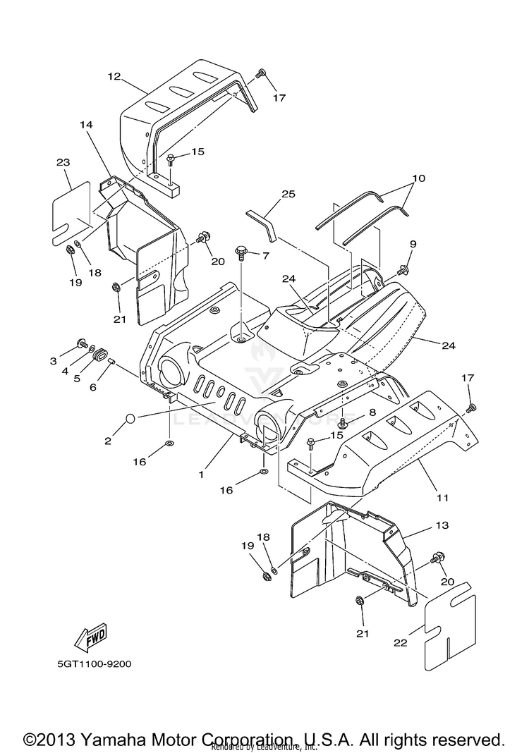Front Fender GRIZZLY YFM600FHN GRIZZLY REALTREE HUNTER - YFM600FHN - 2001 Schematic