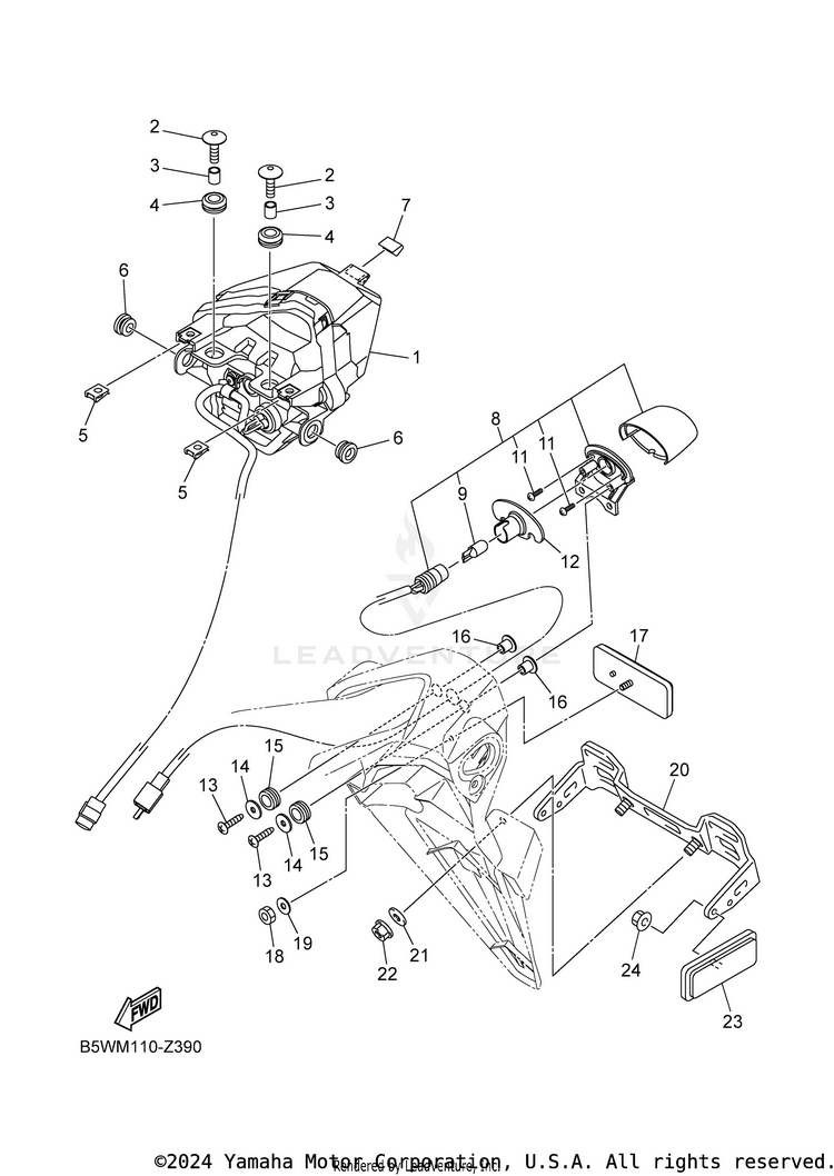Taillight MT-03 - MT03RB - 2024 Schematic
