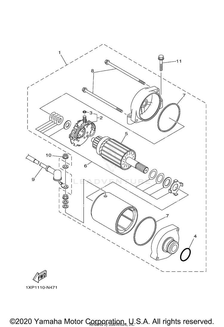 Starting Motor VIKING EPS HUNTER - YXM70VPHLH - 2020 Schematic