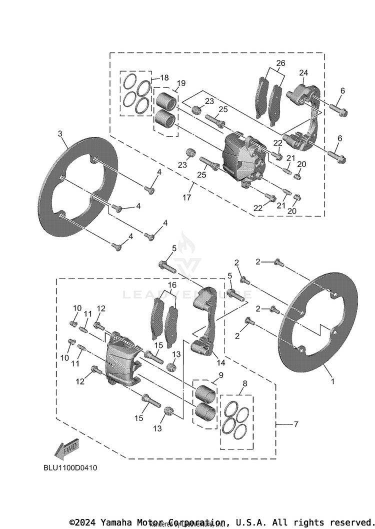 Front Brake Caliper Schematic