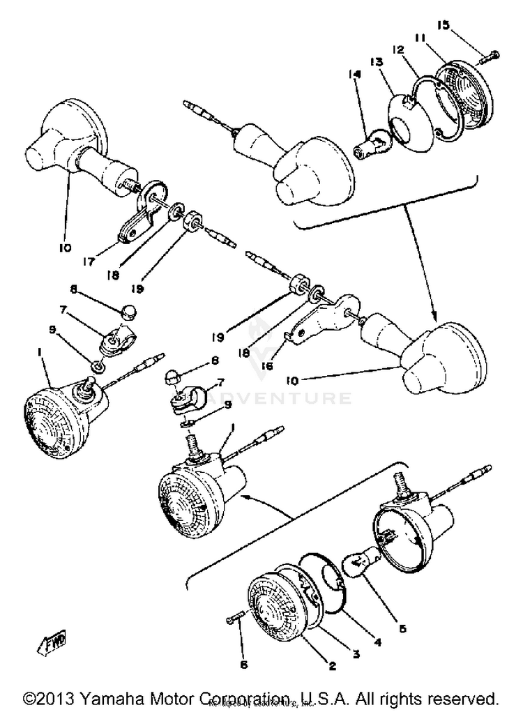 Turnsignal XT500E - 1978 Schematic