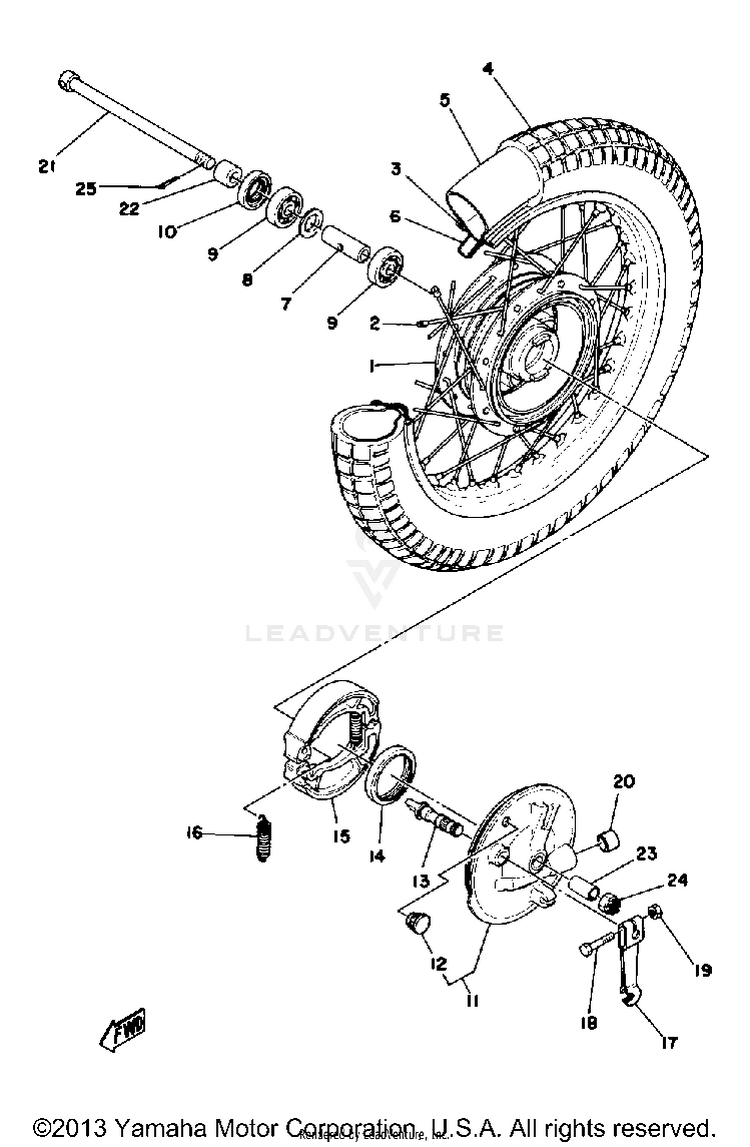 Front Wheel GTMXF - 1979 Schematic