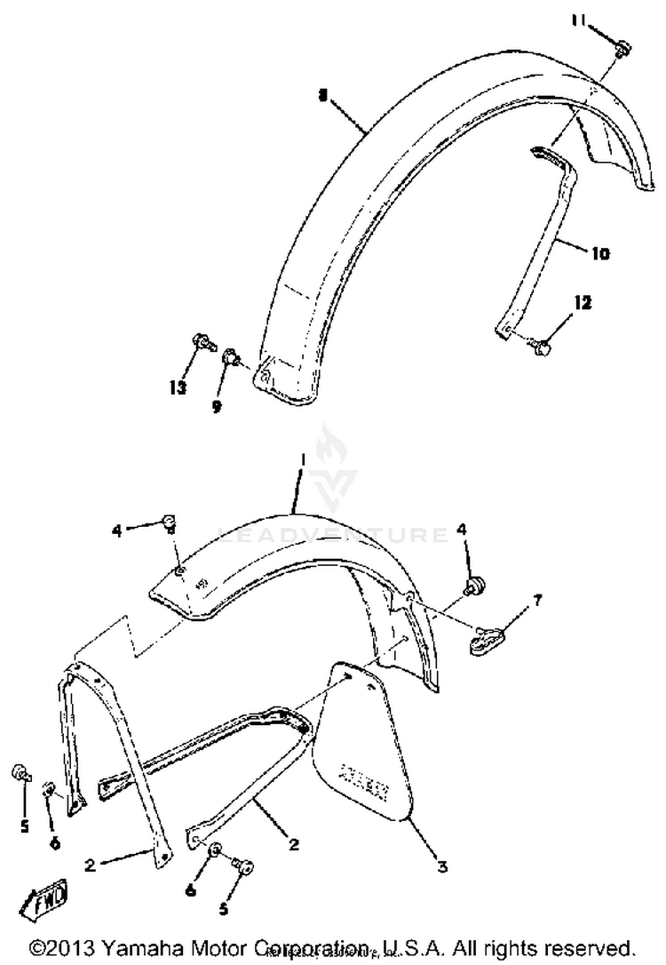 Front Fender-Rear Fender Schematic